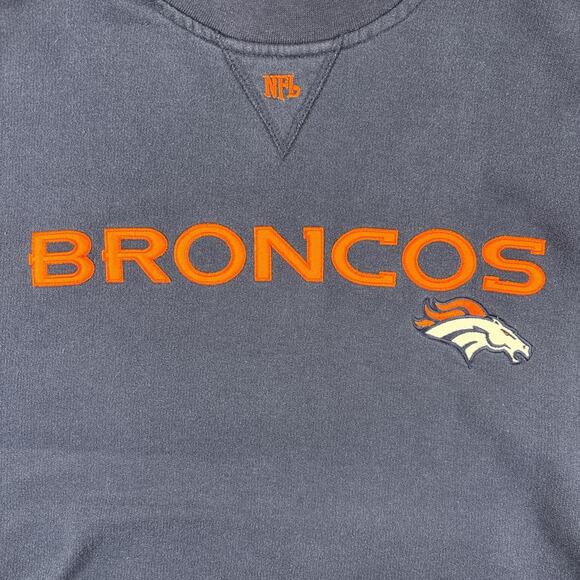 2000s Vintage Denver Broncos NFL Sweatshirt Navy Orange Football Size Large - Picture 7 of 7